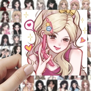 甜酷头像贴纸may风格 高颜值ins小学生 ins风Y2K纯欲贴画手账平板手机桌面墙面贴纸2025新款