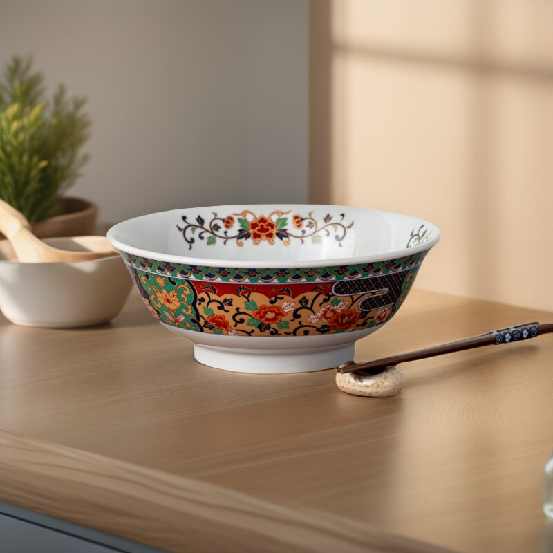 美浓烧日式进口釉上彩献上古伊万里碗陶瓷宫廷风复古大容量汤碗