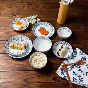 MinoYaki美浓烧 进口青花瓷釉下彩餐具家用轻奢高颜值碗碟盘子