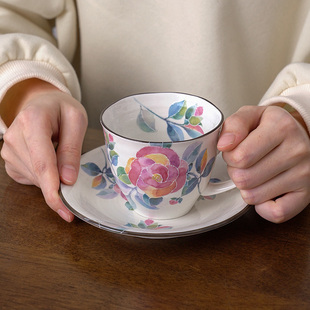 MinoYaki红颜花语十二月花神杯手绘咖啡杯碟下午茶茶杯高颜值礼物