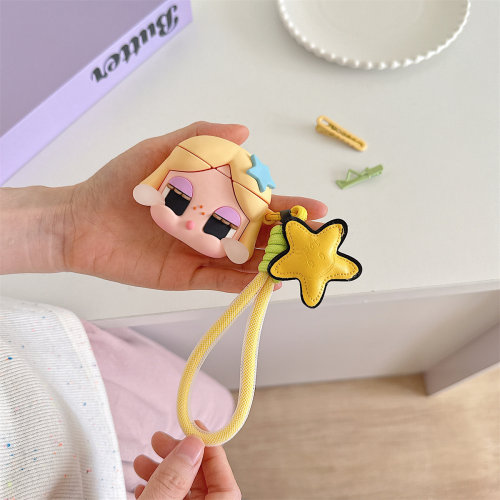 星星哭脸表情适用苹果airpods3可爱卡通苹果airpods耳机保护套创意挂件AirPodsPro3代情侣防摔2代耳机套pro女