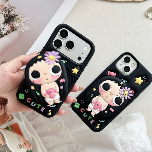 旋转支架小玉适用iPhone17promax手机壳软壳苹果15手机套16 15promax可爱卡通14全包13后盖16pro外壳14plus女