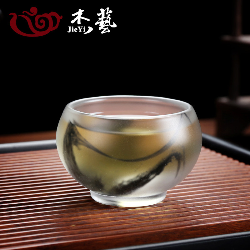 茶杯琉璃小号单个加厚耐热主人杯家用水晶玻璃品茗杯功夫茶具杯子