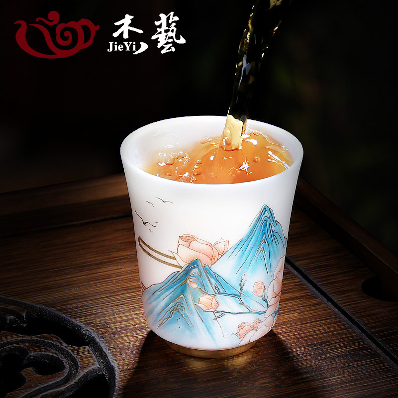 羊脂玉瓷素烧主人杯单个白瓷功夫茶杯个人专用高档陶瓷家用品茗杯,餐饮具,茶杯,淘宝优惠券,粉丝福利购,淘宝优惠卷