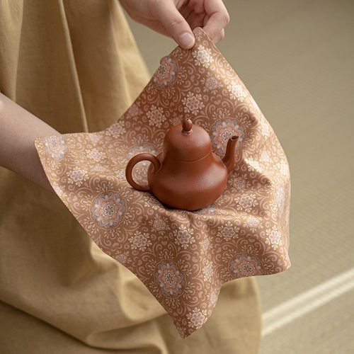 麂皮绒加厚缠枝莲吸水茶巾