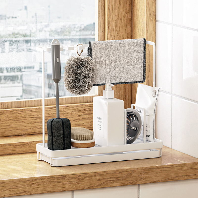 厨房窄款抹布架家用台面水池置物多功能海绵沥水洗碗毛巾收纳挂架,厨房/烹饪用具,抹布架/厨房清洁收纳架,淘宝优惠券,粉丝福利购,淘宝优惠卷