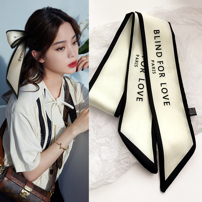 小长条丝巾发带女ins扎头发夏季绑发网红绑包小领巾复古法式丝带