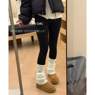 600克生姜祛寒加厚加绒抗寒羊绒蚕丝打底裤 微压 女防风高腰收腹裤