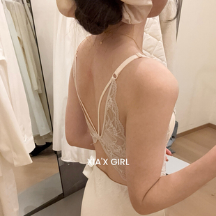 深V领带胸垫蕾丝吊带背心女小心机设计感春夏新款 性感内搭美背ins