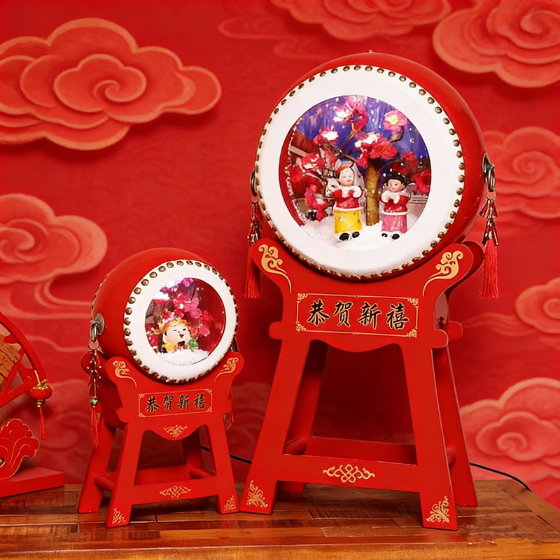 2026春节贺年飘雪音乐盒摆件
