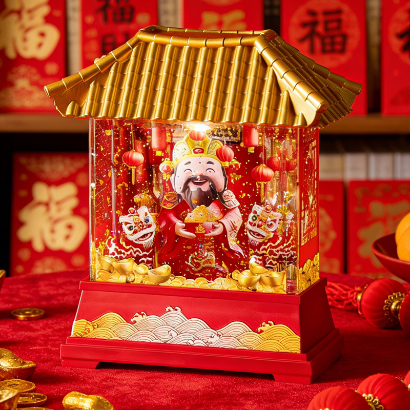 新年财神爷音乐盒摆件圣诞节