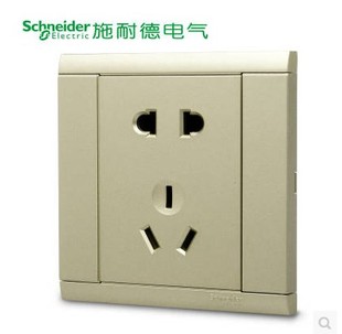 施耐德 A5莹润系列 10A二三极五孔插座 金色 全系列