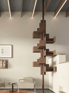 原版Albero阿波罗旋转书架北美黑胡桃木书柜意式设计师陈列展示架