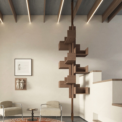 Albero旋转书架北美黑胡桃展示架