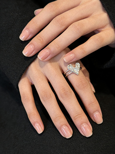 小众设计韩系ins博主同款复古爱心戒指冷淡风不规则开口可调节