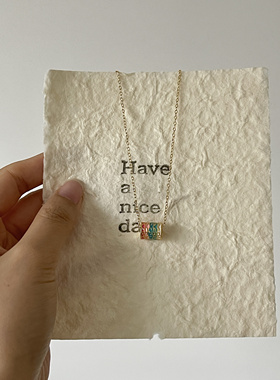 彩虹五条经转运珠项链古法彩色吊坠女生礼物高级感锁骨链饰品