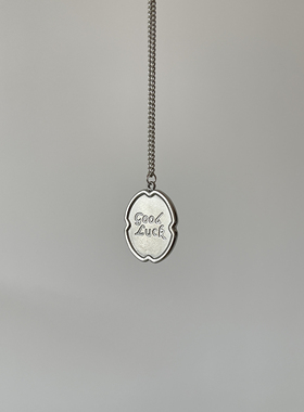 Ojala原创设计goodluck好运项链银色简约小众饰品