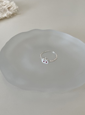 简约少女心可爱苹果戒指小众设计通勤百搭开口食指戒饰品配饰女