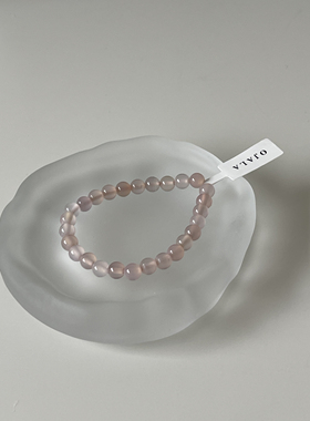 Ojala原创高品质冰种粉水晶手串新中式手链送闺蜜桃花礼物