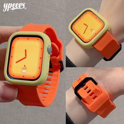 适用华为fit3/4pro手表专用波浪纹液态硅胶运动表带搭配保护软壳