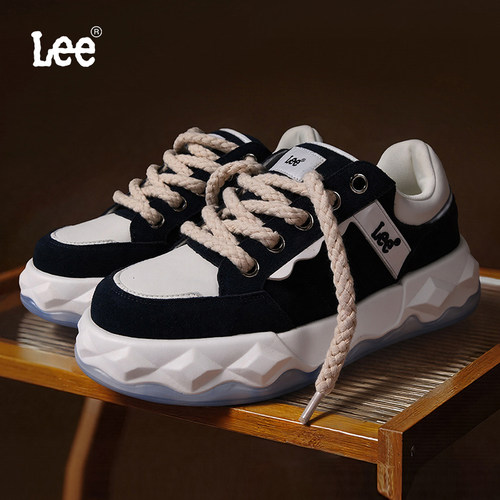 Lee官方正品真皮百搭休闲板鞋男