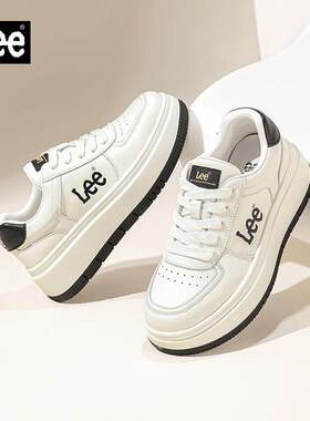 Lee小白鞋女2026新款春季二棉鞋爆款女鞋真皮板鞋厚底增高休闲鞋