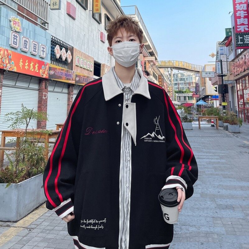 美式复古外套男女款秋冬季高街2025青少年新款工装刺绣棒球服夹克