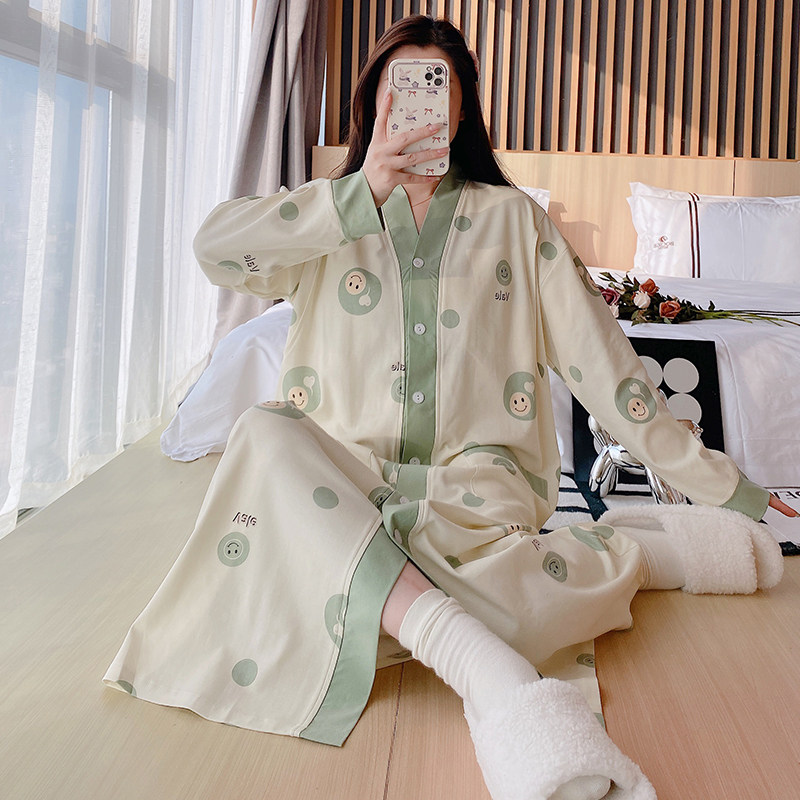 医院待产裙孕妇睡衣带胸垫哺乳睡裙裤子两件套春秋产房夏季月子服