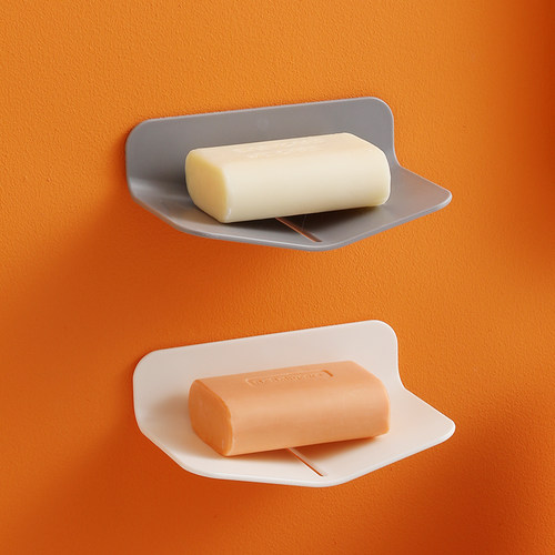 V型肥皂盒创意时尚 家用卫生间壁挂式沥水免打孔香皂盒浴室置物架