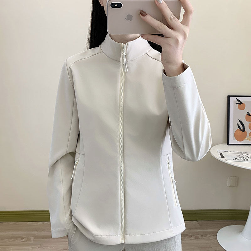 户外休闲立领薄外套卫衣女春开衫