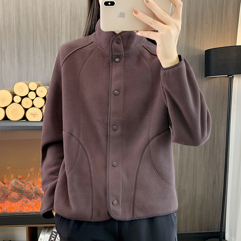 秋冬户外抓绒衣女摇粒绒卫衣外套