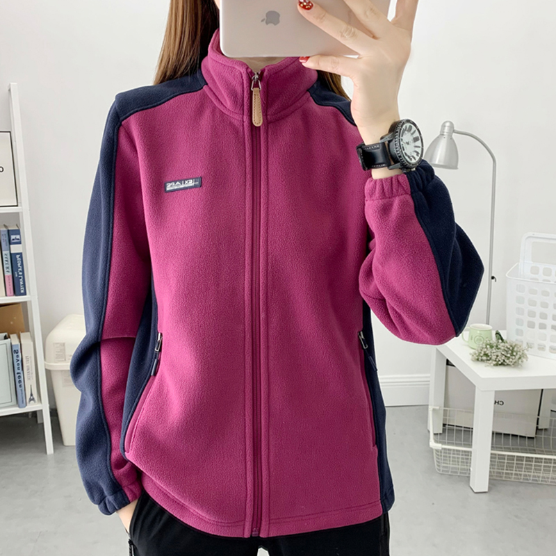 户外摇粒绒抓绒衣秋冬加绒厚外套