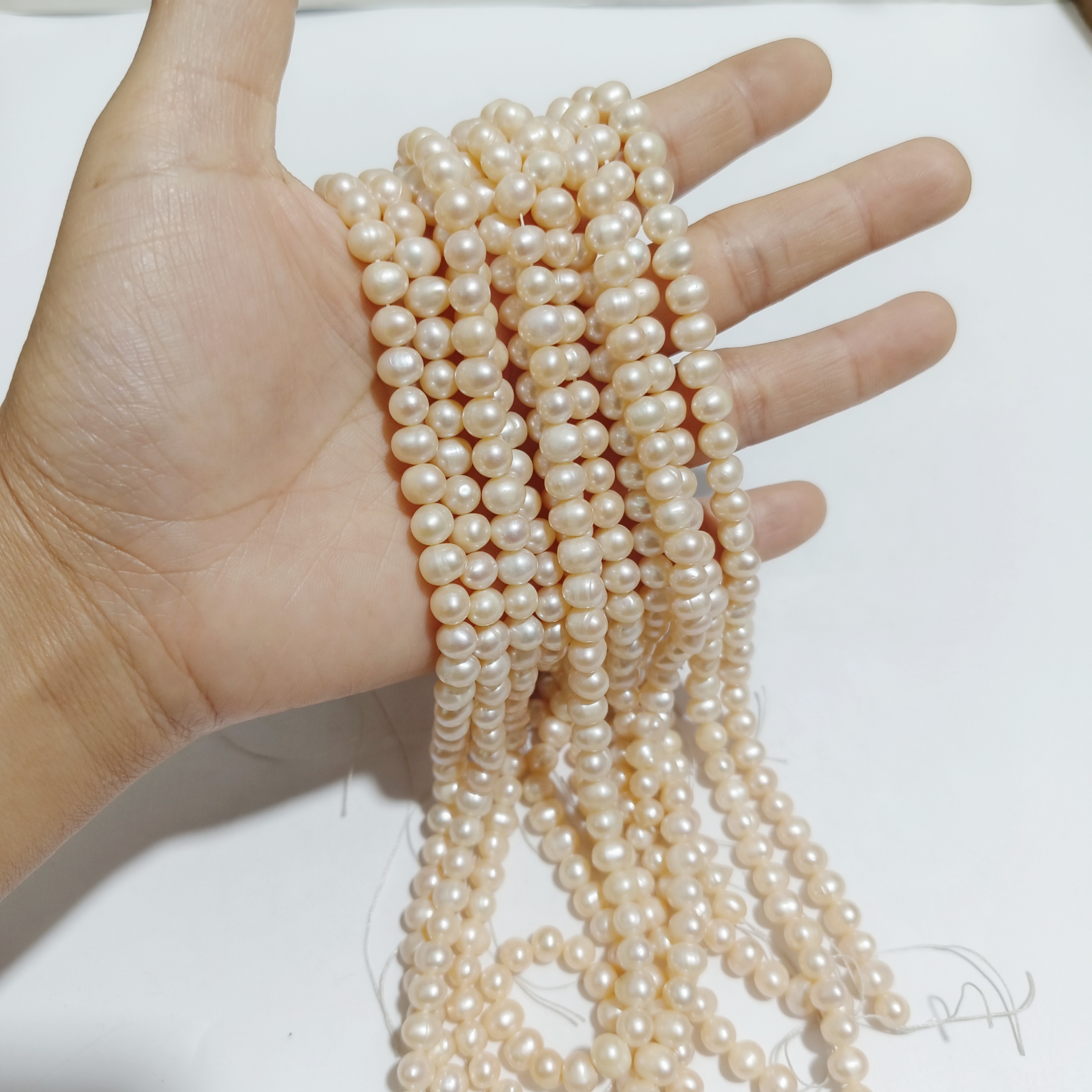 一条价 天然真珍珠diy手工串项链手链耳环材料配件