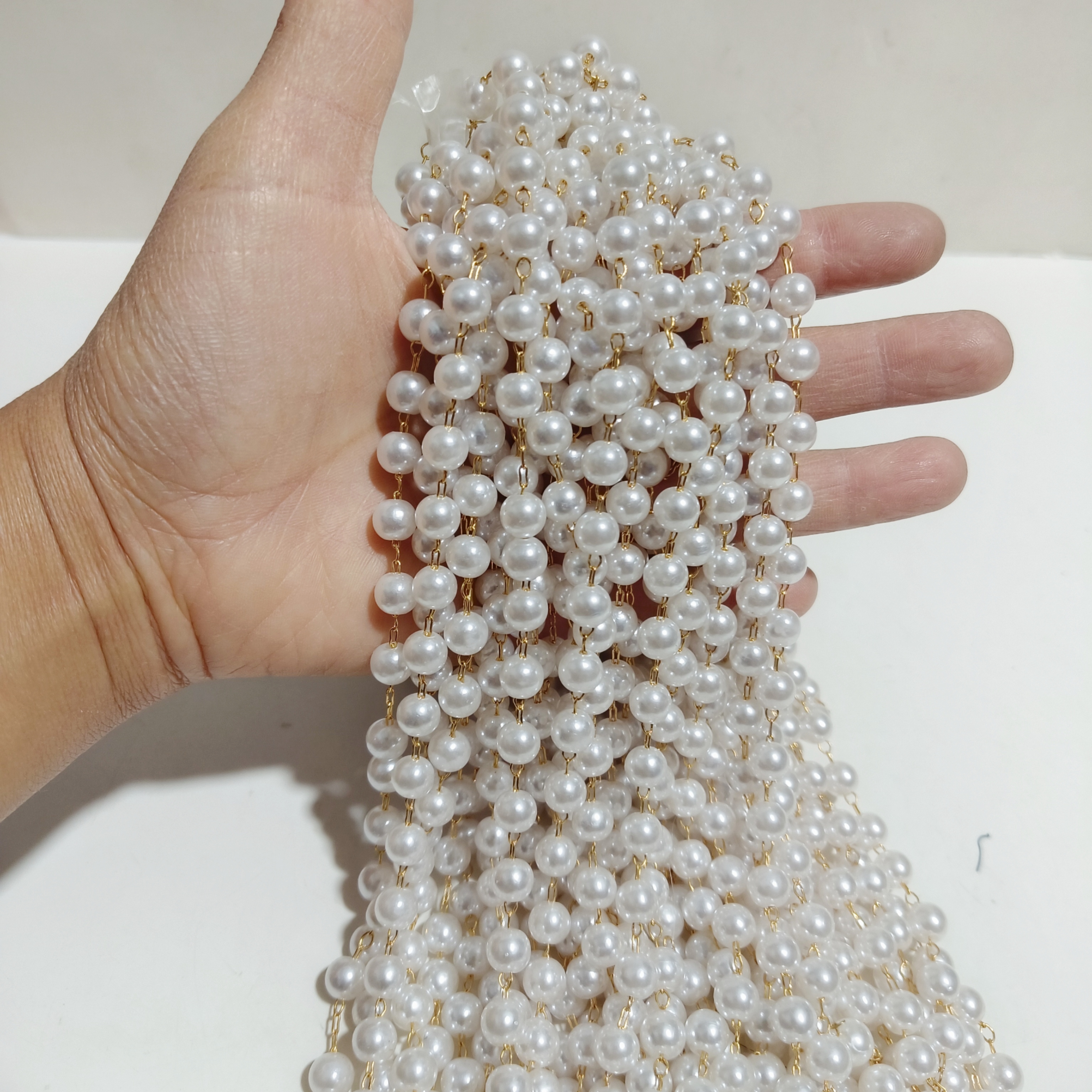 100g价 仿珍珠铜耳线流苏耳坠diy耳饰项链材料配饰