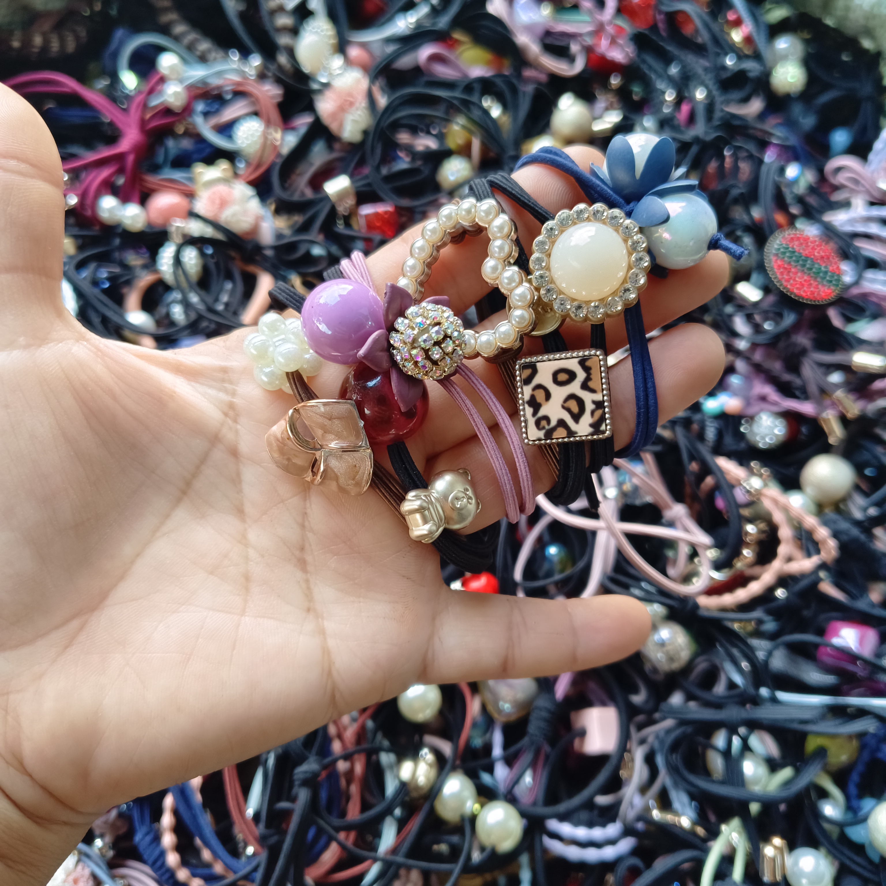 一斤装 发圈头绳按斤饰品卖论斤头饰发绳弹力发皮筋扎头发圈