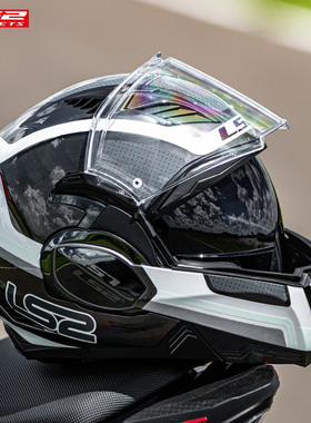LS2后空翻揭面盔男女冬季摩托车头盔双镜片防雾机车四季全盔FF900