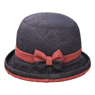 中年遮阳女帽渔夫帽妈妈布帽休闲时尚香可折叠防晒帽古云纱盆帽子