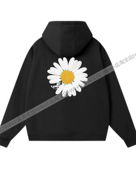 权志龙GD同款MAMA联名pmo雏菊音乐符号连帽毛圈纯棉男女卫衣外套