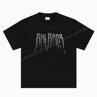 原创BIGBANG权志龙GD演唱会同款流苏烫钻应援服纯棉短袖T恤上衣