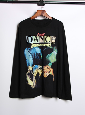 Bigbang权志龙GD同款Last Dance人物印花应援长袖纯棉T恤上衣服潮