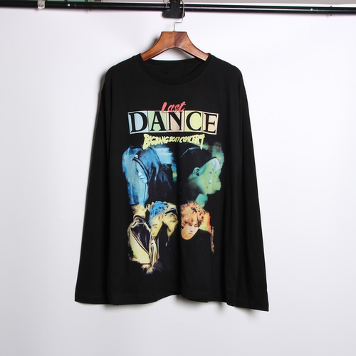 Bigbang权志龙GD同款Last Dance人物印花应援长袖纯棉T恤上衣服潮