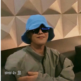 权志龙GD同款pmo蓝色红色纹理长带男女渔夫帽夏季潮牌遮阳盆帽子