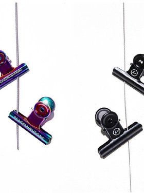 权志龙GD同款pmo双闪电黑色彩色镭射金属夹子潮牌装饰饰品帽夹skr