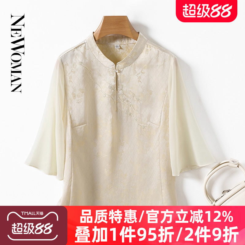 香云纱真丝衬衫女妈妈夏装桑蚕丝