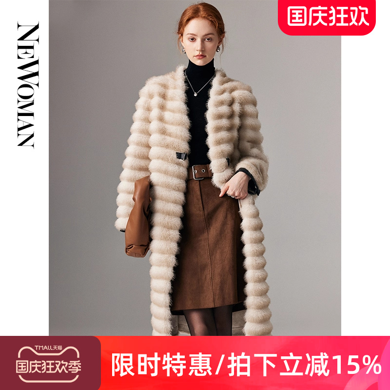 皮毛一体外套女中长款龙猫水貂绒