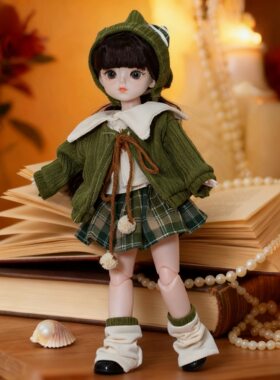 萌趣可爱bjd娃娃玩偶可换装人偶套装洛丽塔风格裙子女孩生日礼物