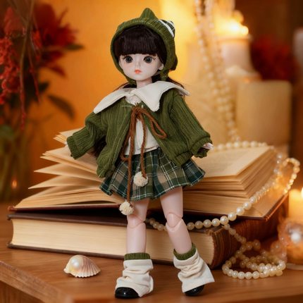 萌趣可爱bjd娃娃玩偶可换装人偶套装洛丽塔风格裙子女孩生日礼物