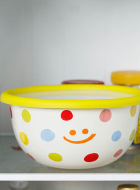 食品级搪瓷碗冰箱特大号保鲜碗密封盖泡面加厚沙拉高级带盖非陶瓷