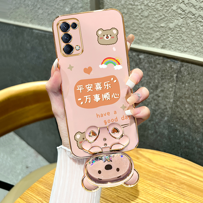 opporeno5电镀卡通补妆镜
