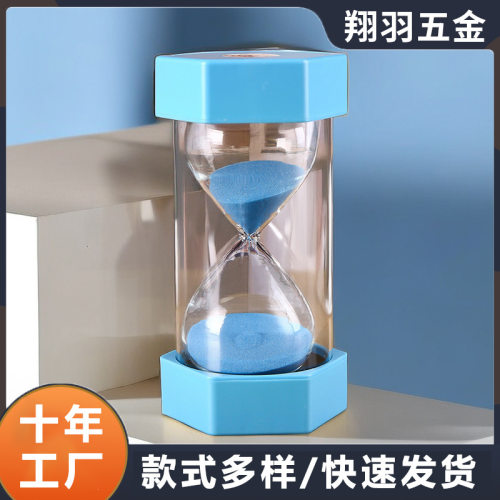 六角摆件感防摔计时器沙漏 时间礼品创意玻璃迷你小5分钟沙漏